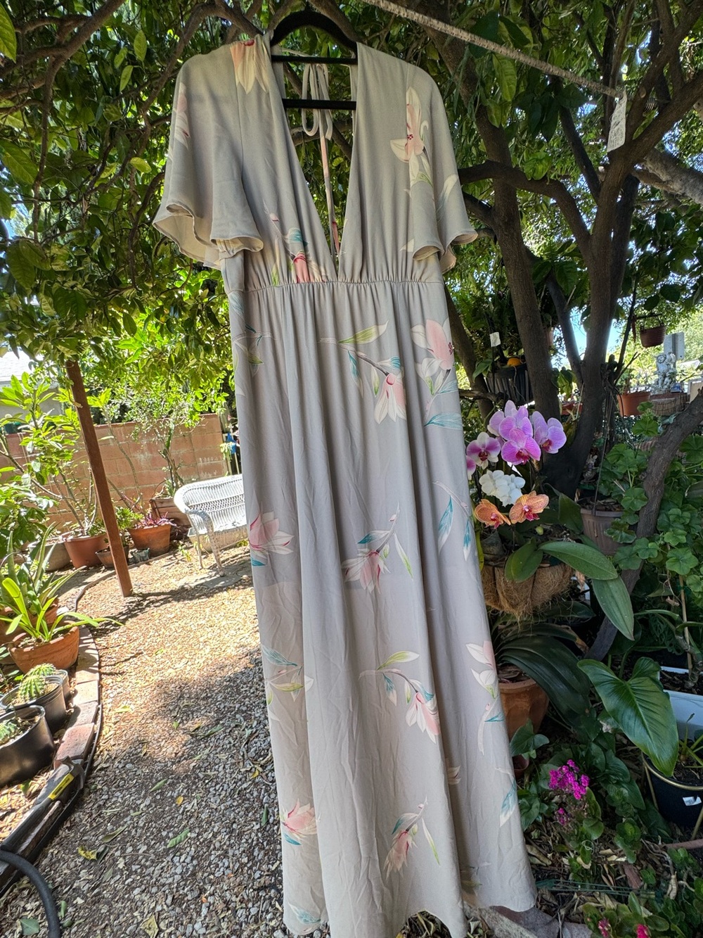 Show Me Your MuMu Light Gray Floral Maxi Dress